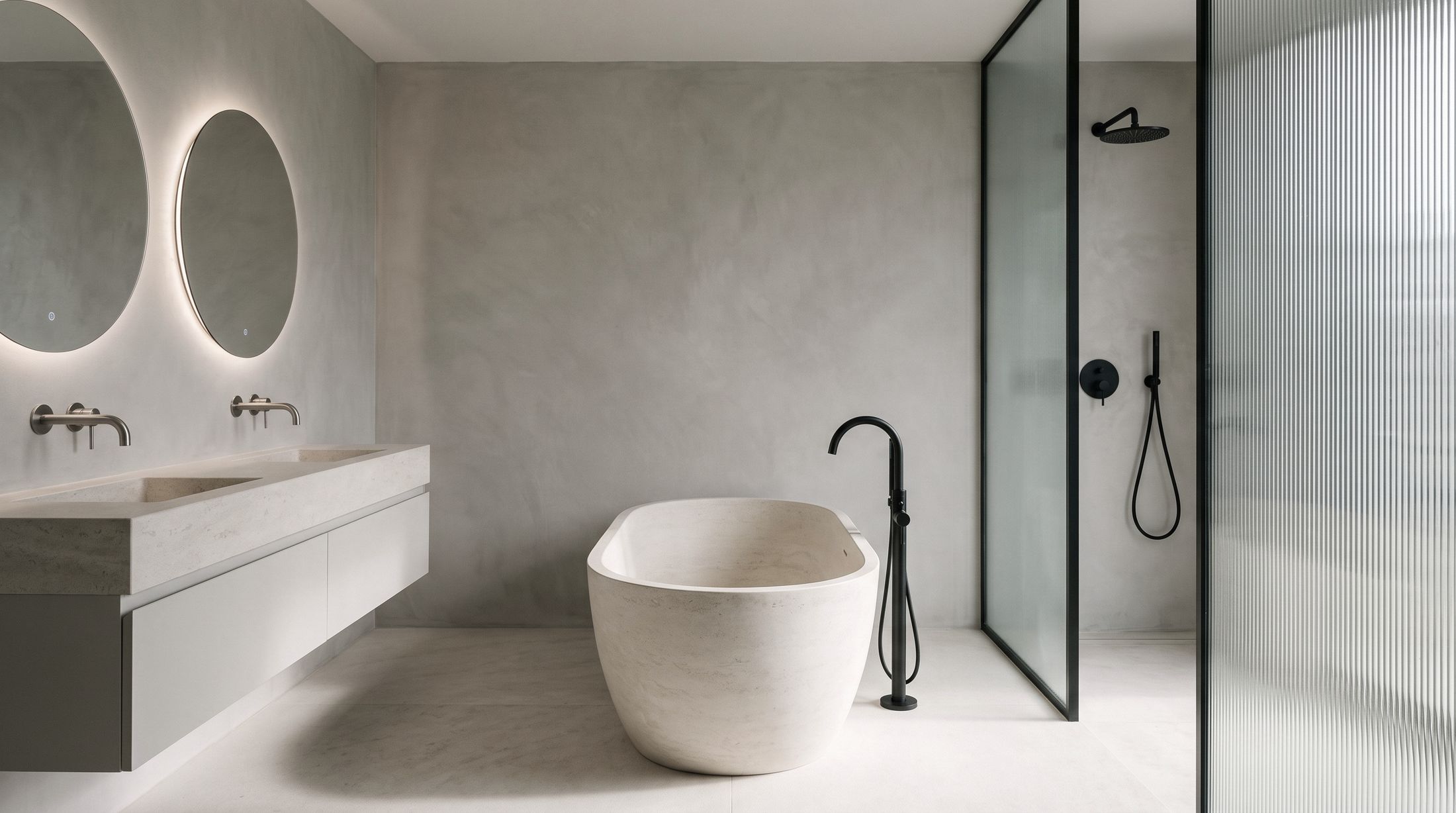 A complete Vantara bathroom suite